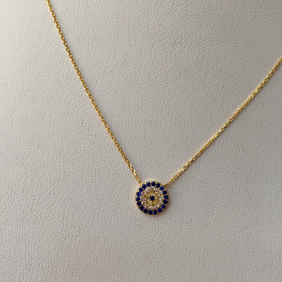 dainty Evil Eye Necklace Gold Plated16